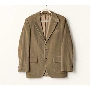 Vintage‎ Orvis Corduroy Sport Coat Blazer Elbow Patches Tan/Khaki 42L